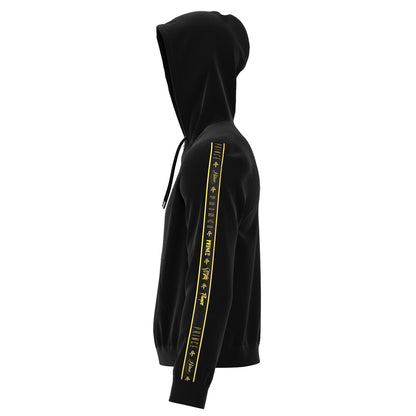 Logo Pattern Hooded Tracksuit Set (Black)
