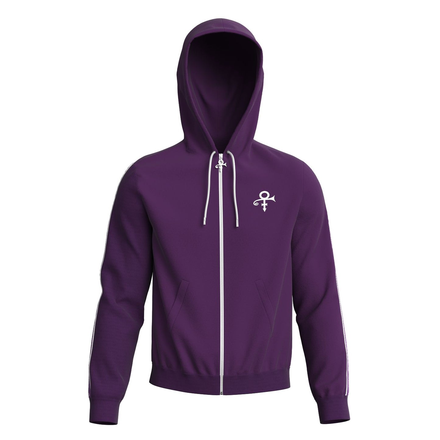Logo Pattern Hooded Tracksuit Set (Purple)