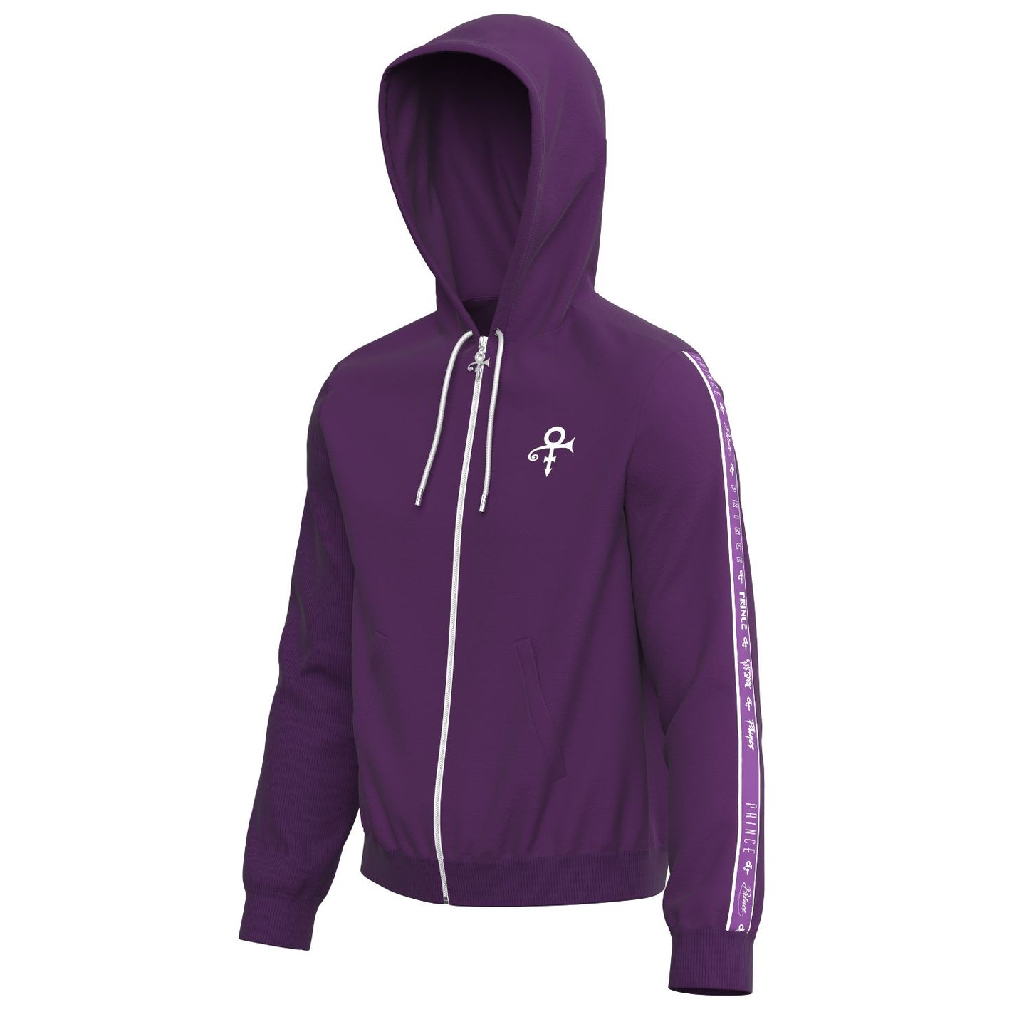 Logo Pattern Hooded Tracksuit Set (Purple)