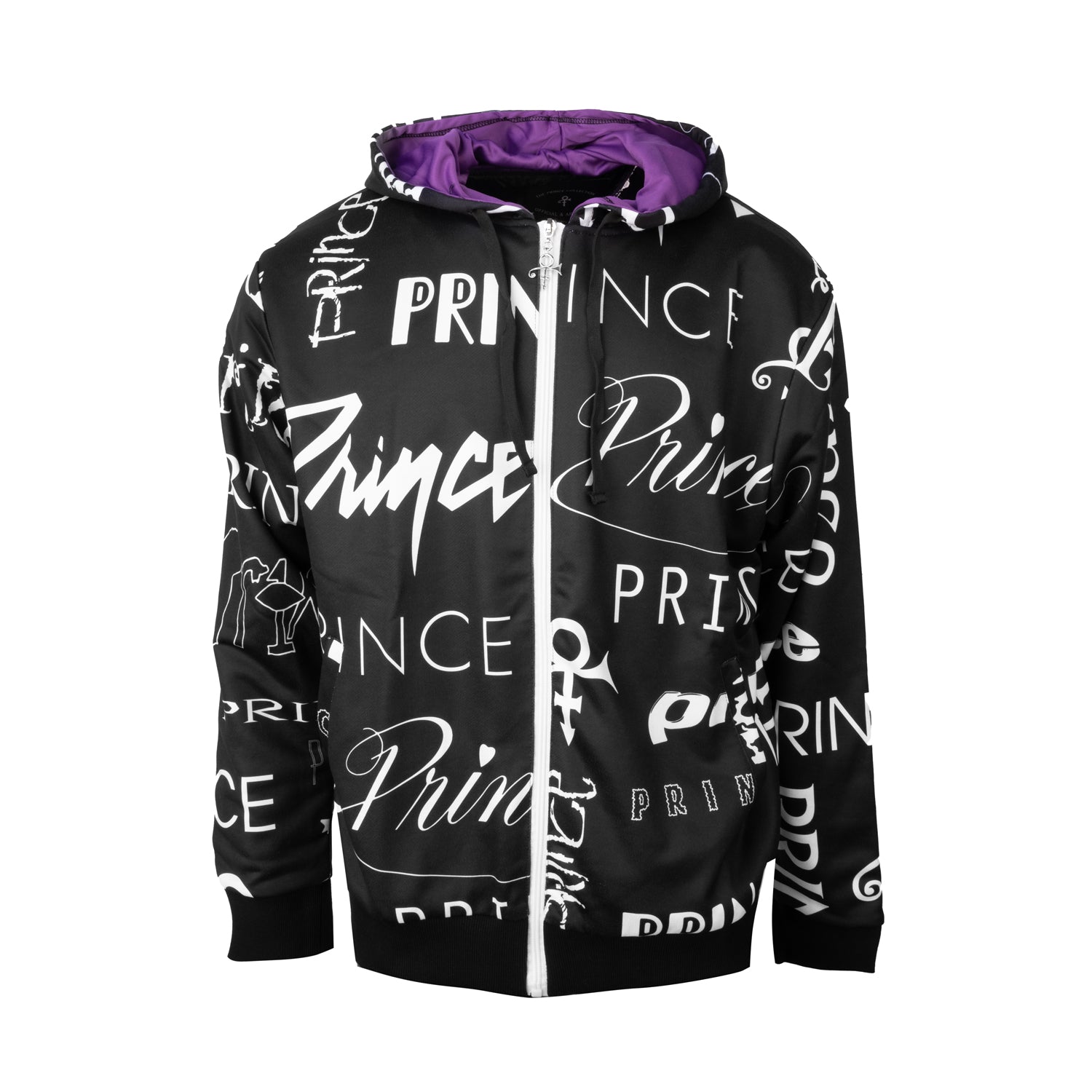 Prince Logo Pattern Premium Zip Hoodie