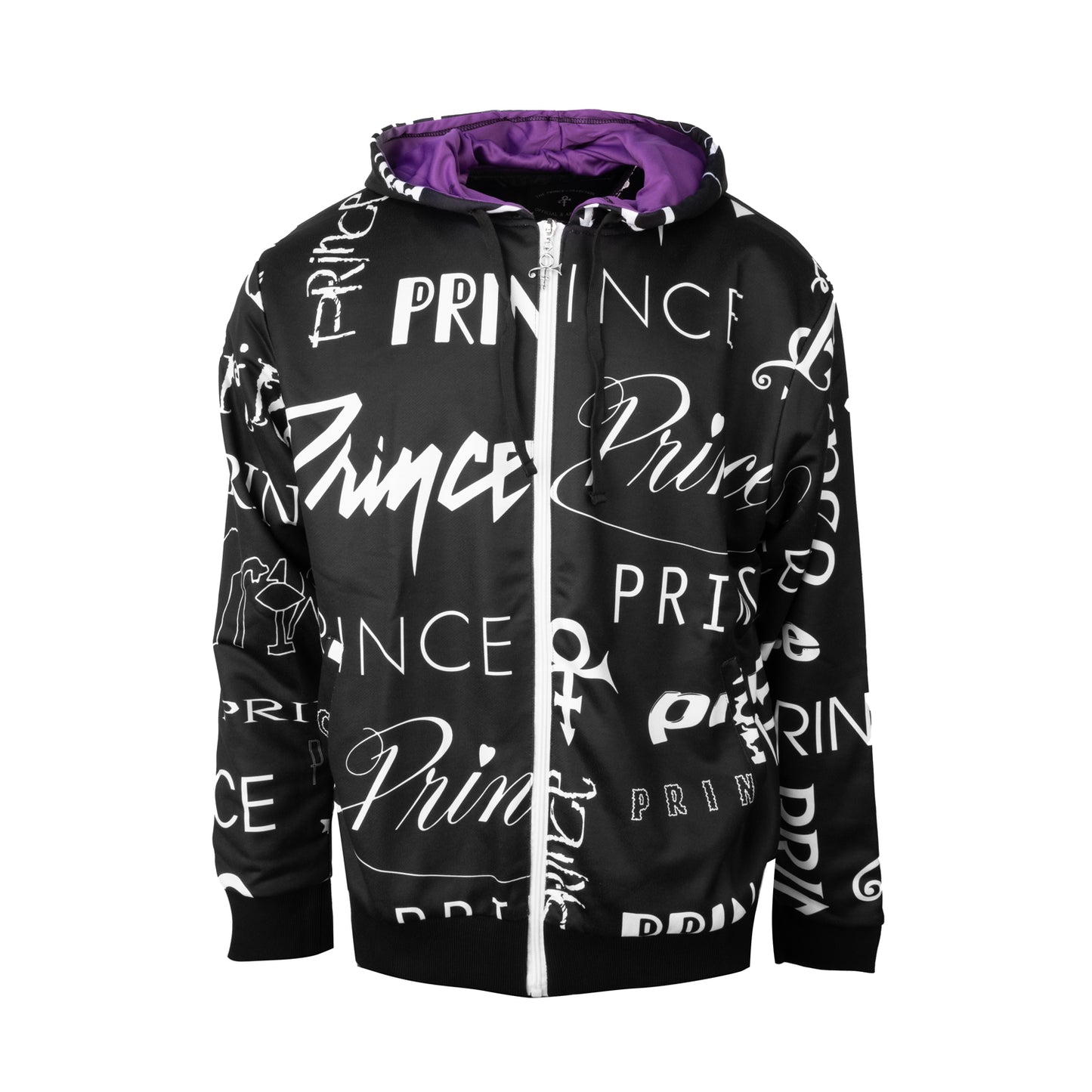 Prince Logo Pattern Premium Zip Hoodie