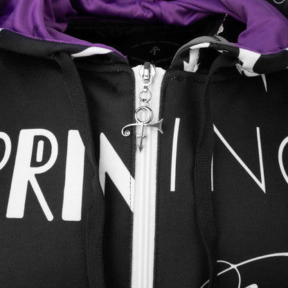 Prince Logo Pattern Premium Zip Hoodie