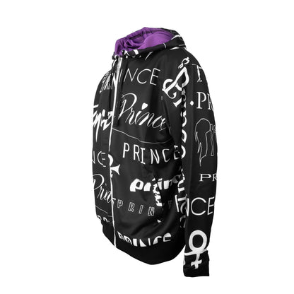 Prince Logo Pattern Premium Zip Hoodie