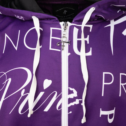 Prince Logo Pattern Premium Zip Hoodie