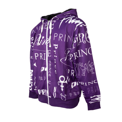 Prince Logo Pattern Premium Zip Hoodie