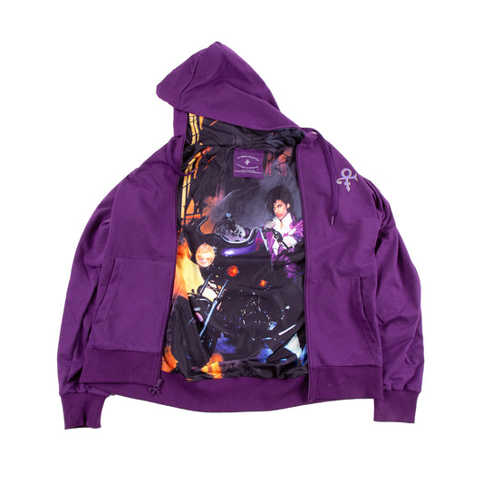 Purple Rain Cover Lined Zip Hoodie
