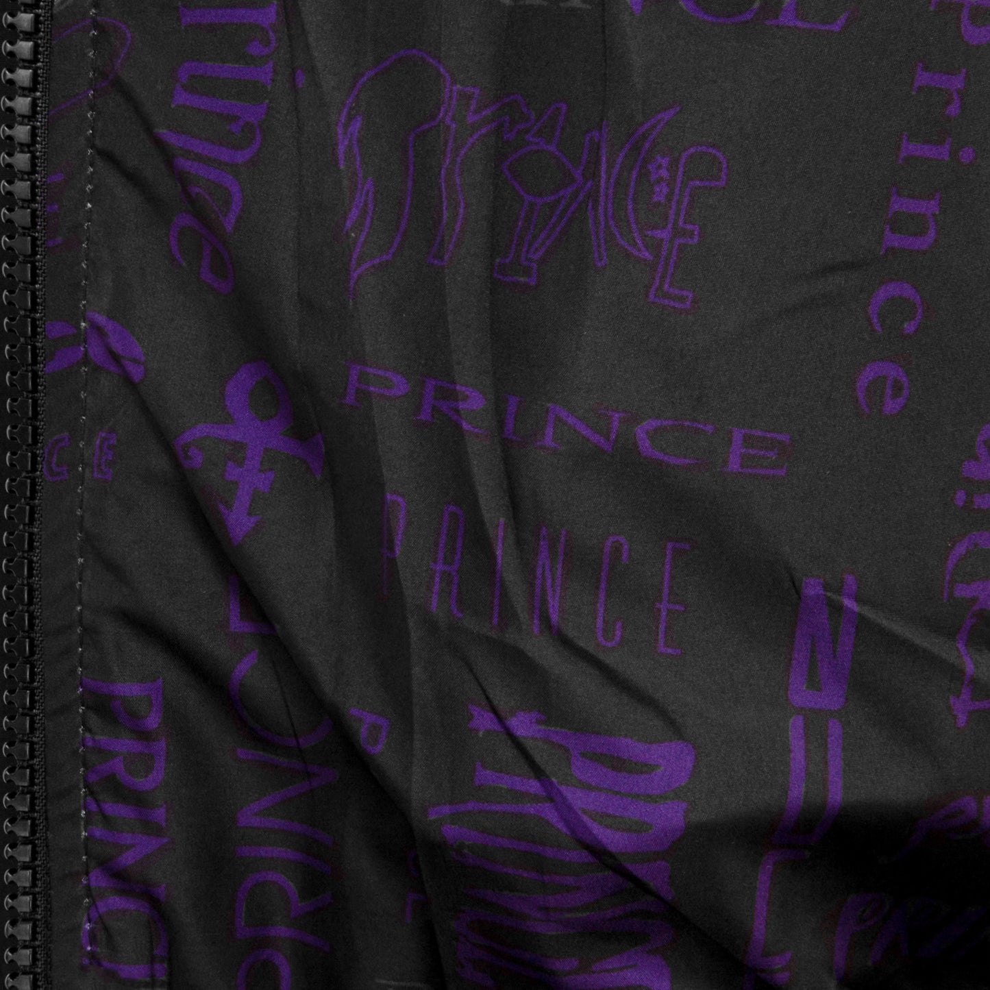 Prince Logo Pattern Lined Hooded Bomber Jacket