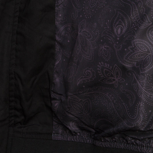Black Paisley Lined Bomber Jacket