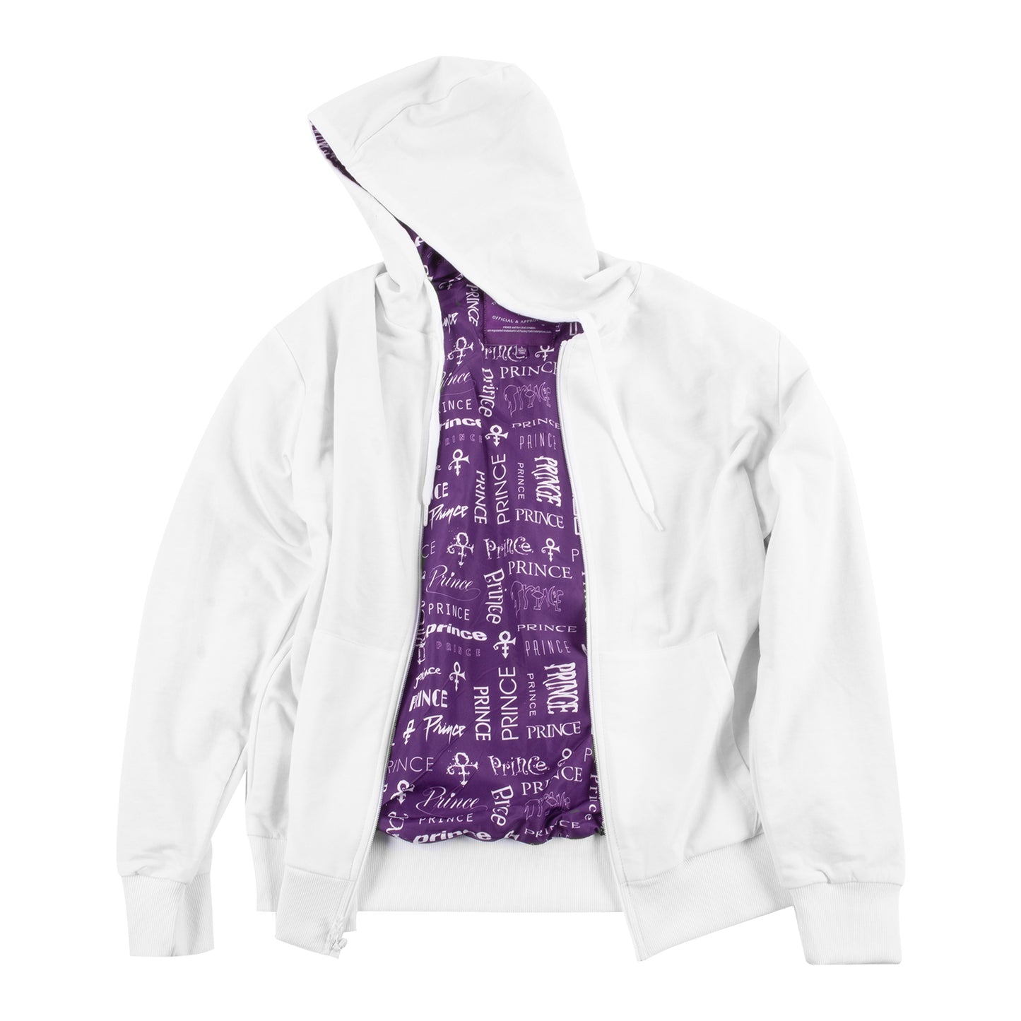 Prince Symbol / Prince Logo Pattern Lined Zip Hoodie