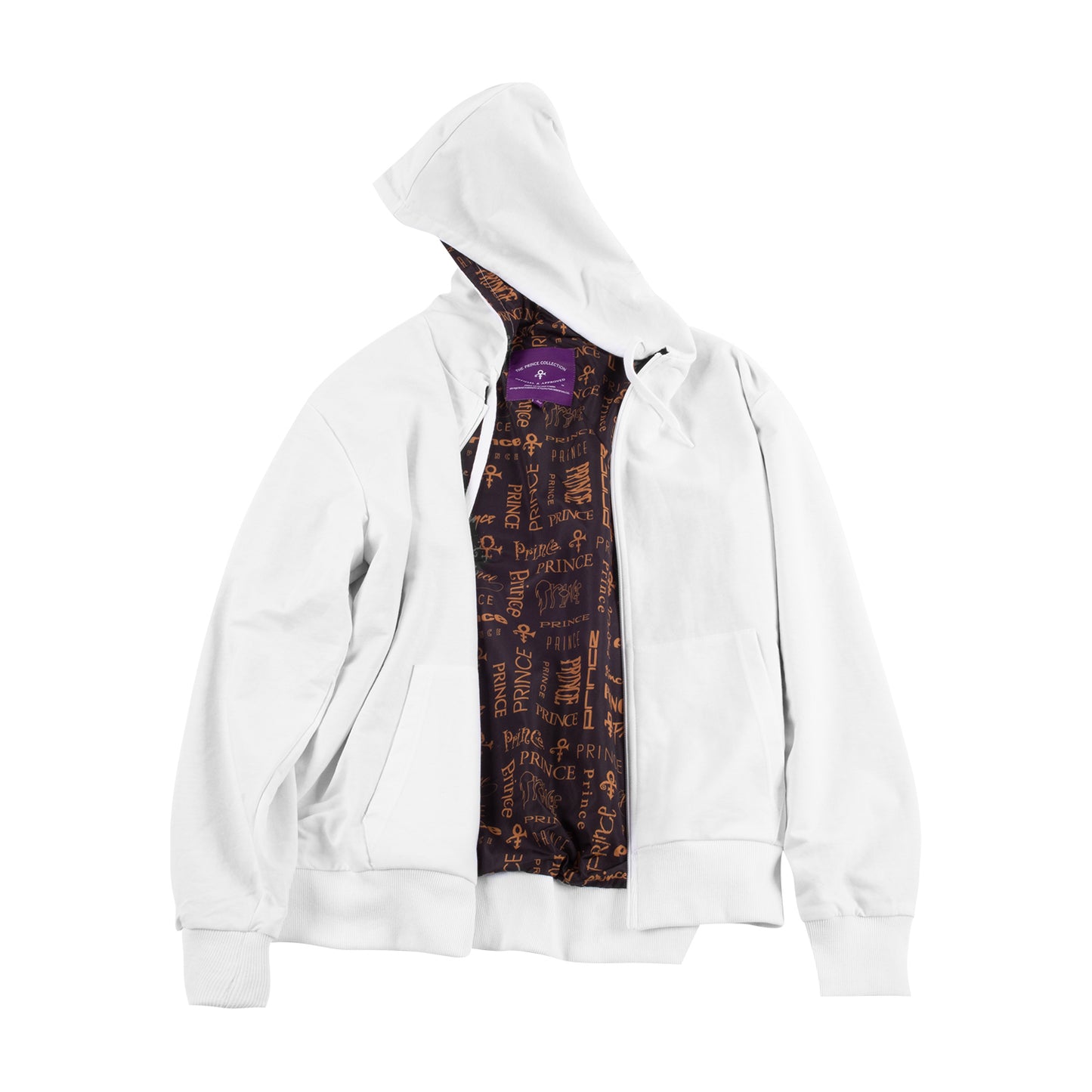Prince Symbol / Prince Logo Pattern Lined Zip Hoodie