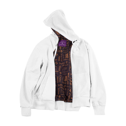 Prince Symbol / Prince Logo Pattern Lined Zip Hoodie
