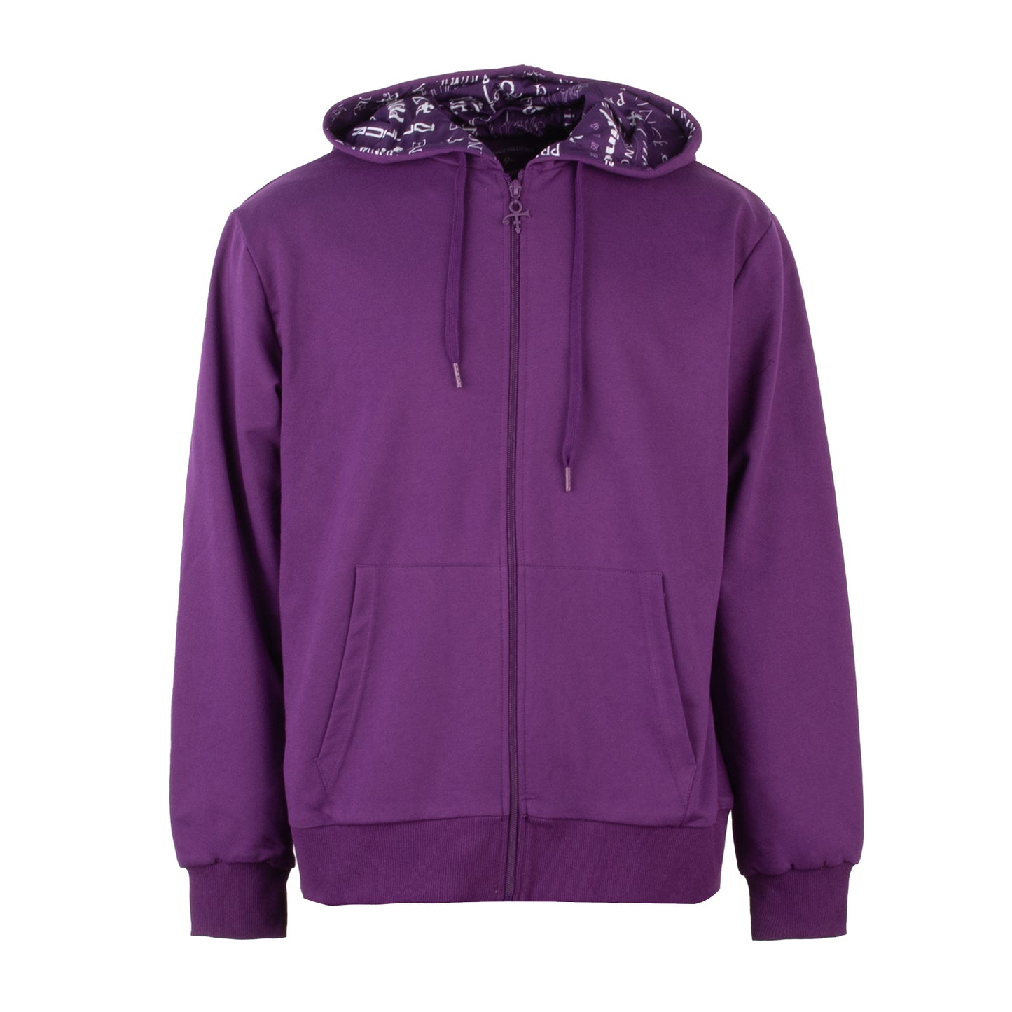 Prince Symbol / Prince Logo Pattern Lined Zip Hoodie