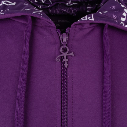 Prince Symbol / Prince Logo Pattern Lined Zip Hoodie