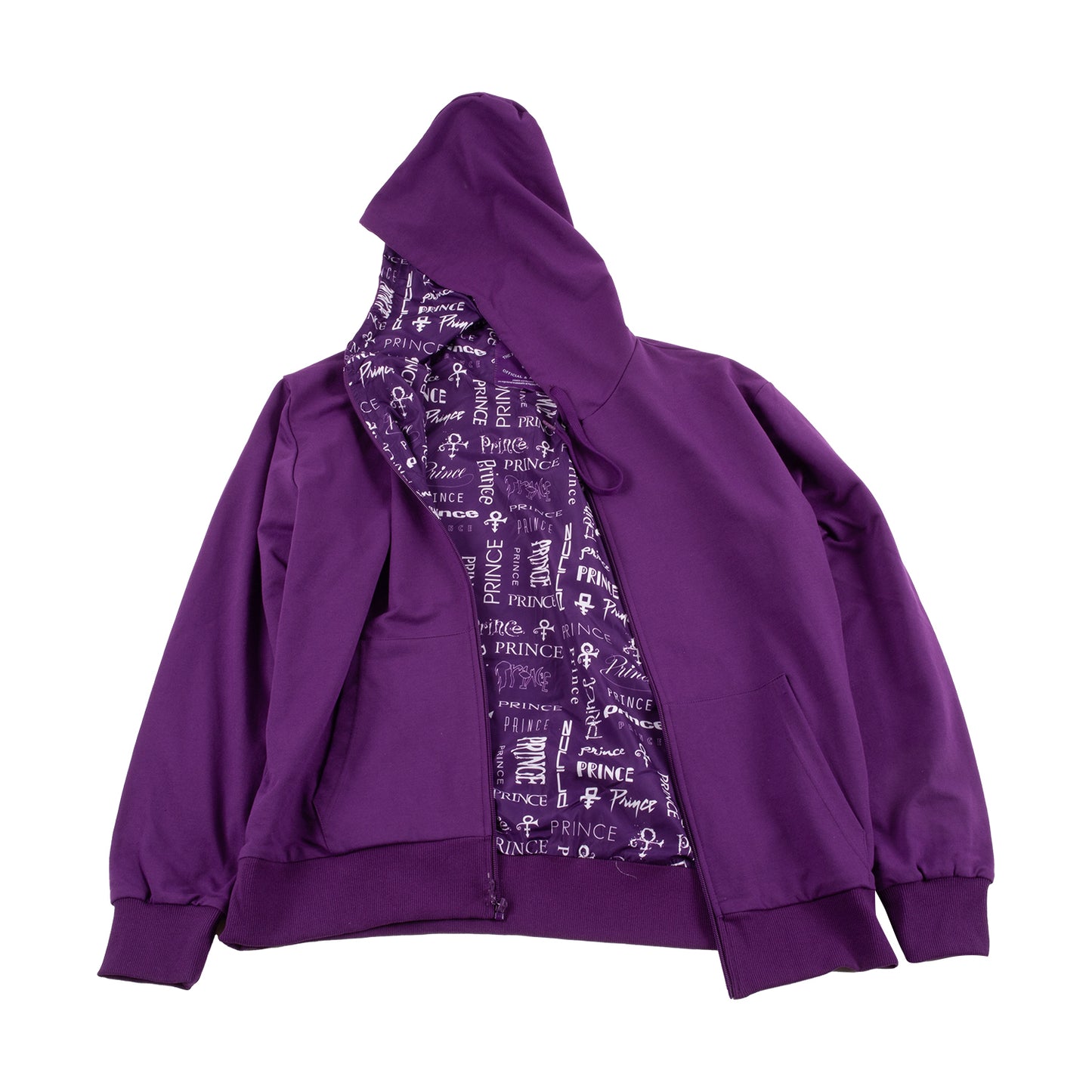 Prince Symbol / Prince Logo Pattern Lined Zip Hoodie