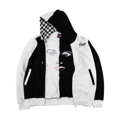 Purple Rain Face Zip Hoodie
