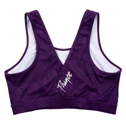 Purple Paisley Women's Crossover Sports Bra
