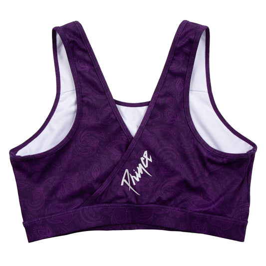 Purple Paisley Women's Crossover Sports Bra