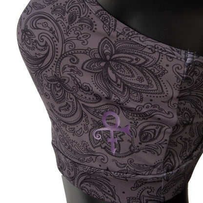 Black Paisley Women's Crossover Sports Bra