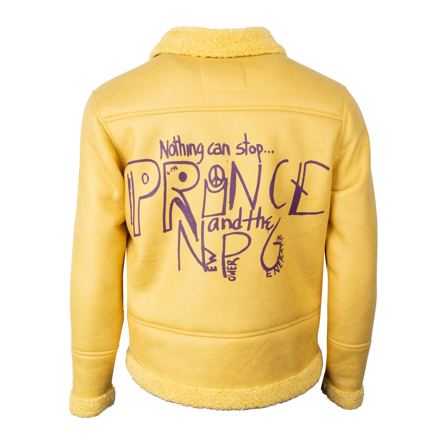Diamonds And Pearls Gett Off Sherpa Faux Leather Jacket (Yellow)