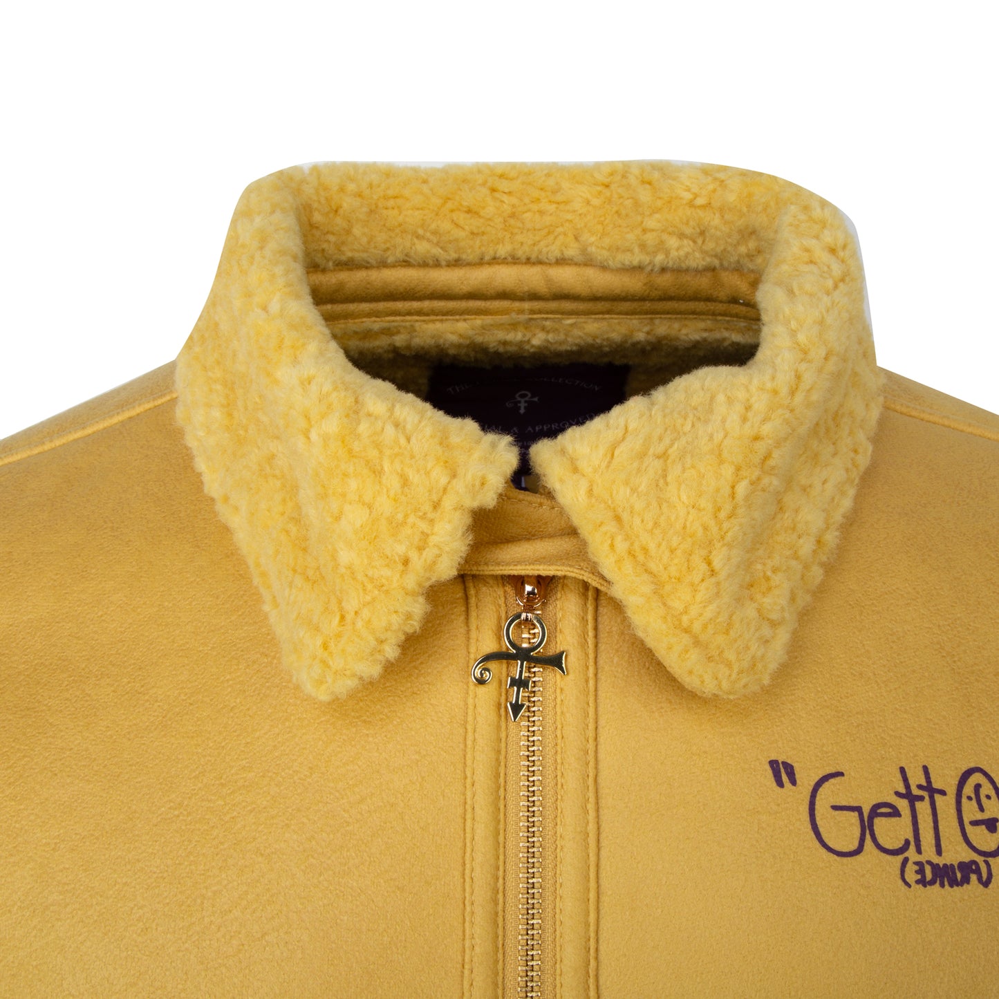 Diamonds And Pearls Gett Off Sherpa Faux Leather Jacket (Yellow)