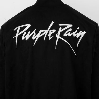 Purple Rain All Season Faux Suede Bomber Jacket