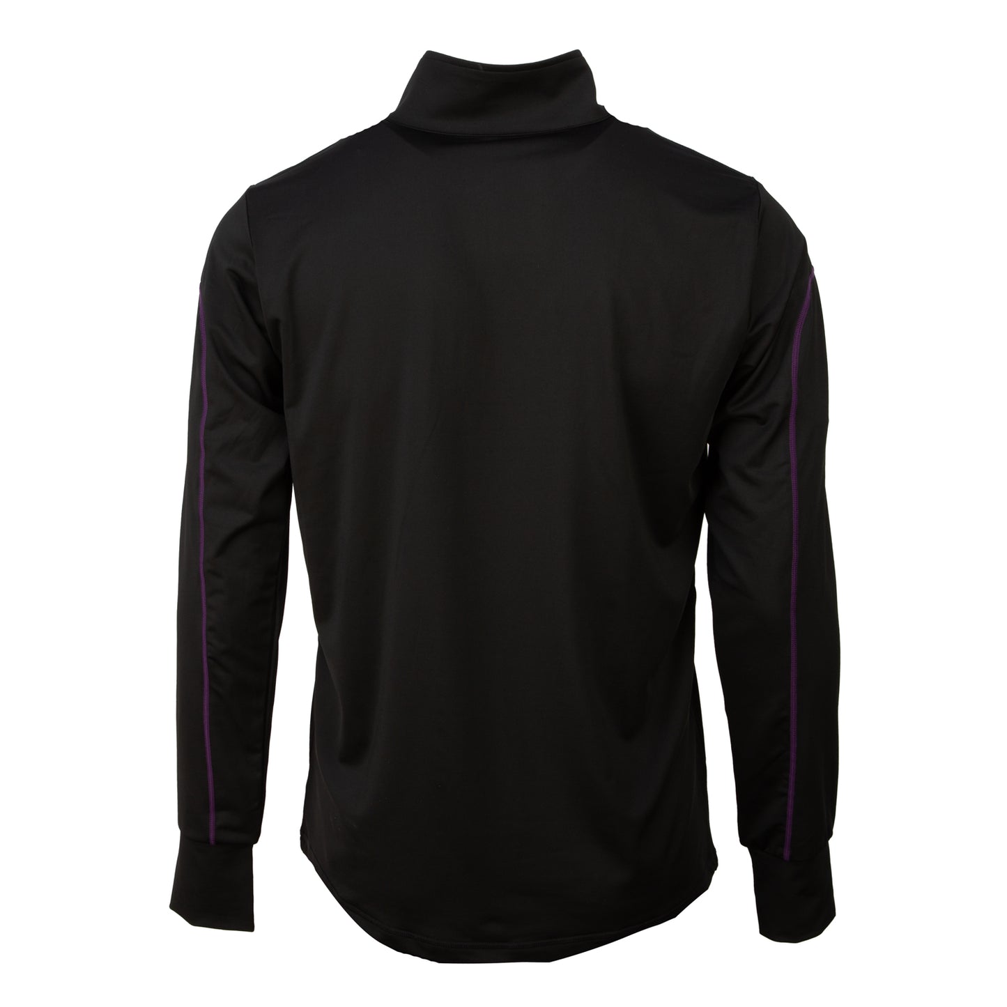 Black Men's Active Quarter Zip Long Sleeve Run Top