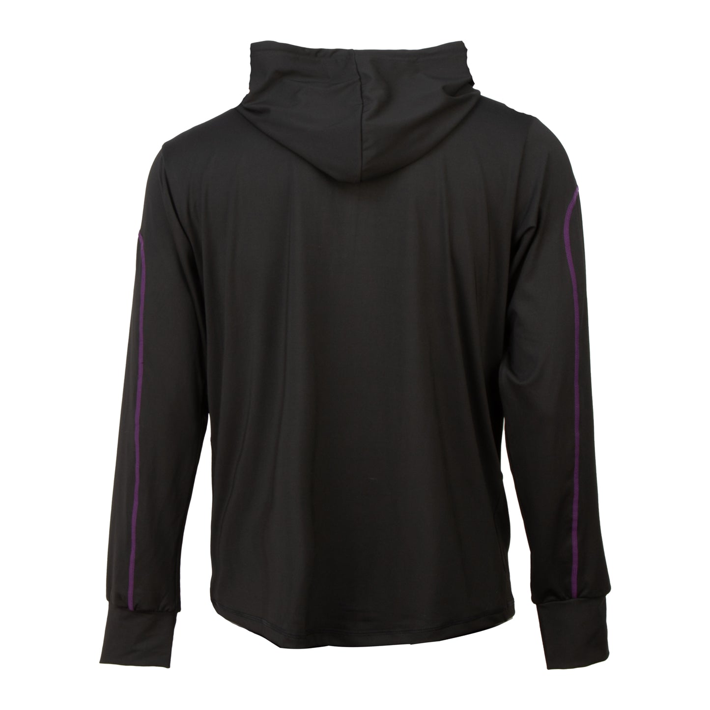 Black Men's Active Hooded Zip Long Sleeve Run Top