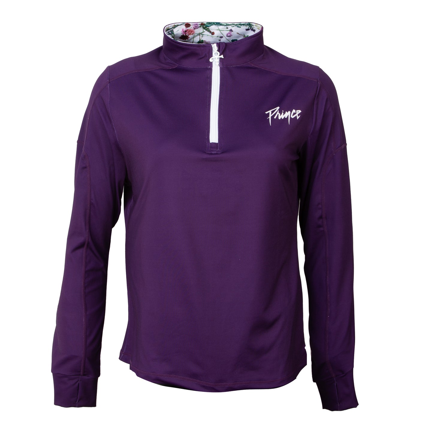 Purple Women's Active Quarter Zip Long Sleeve Run Top