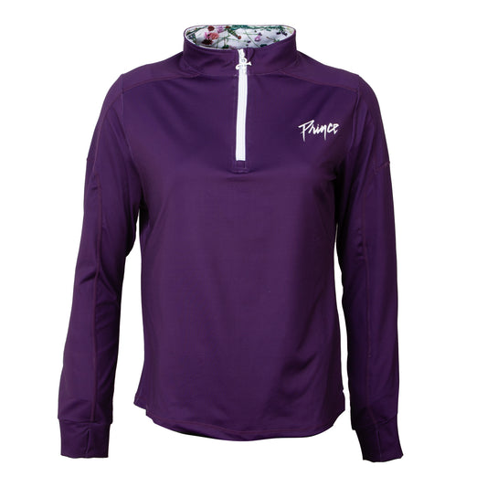 Purple Women's Active Quarter Zip Long Sleeve Run Top