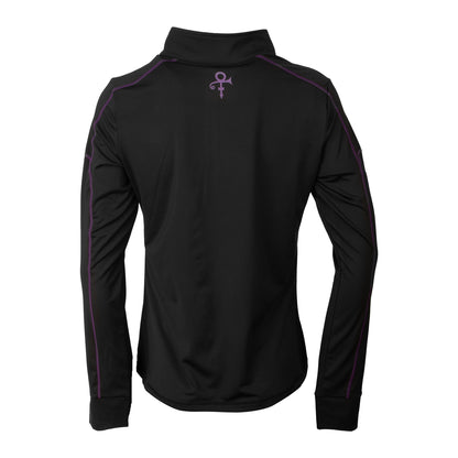 Black Women's Active Quarter Zip Long Sleeve Run Top