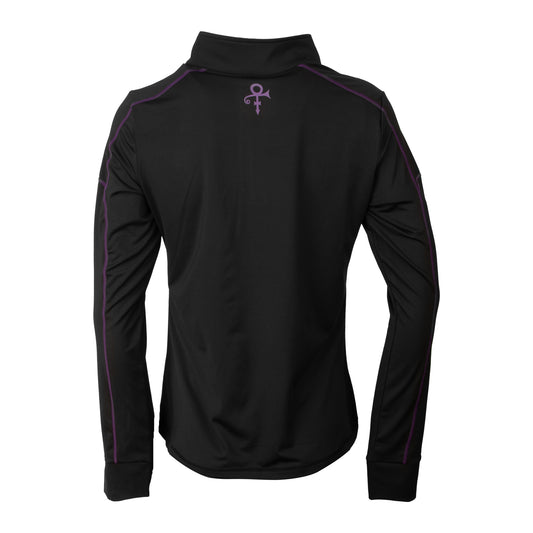 Black Women's Active Quarter Zip Long Sleeve Run Top