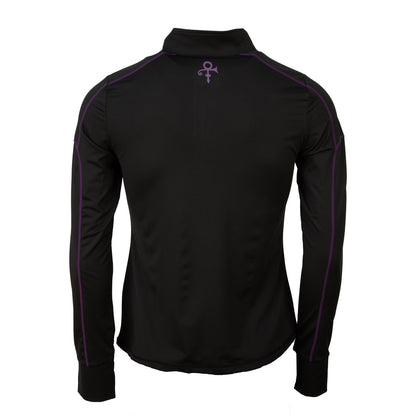 Black Women's Active Quarter Zip Long Sleeve Run Top