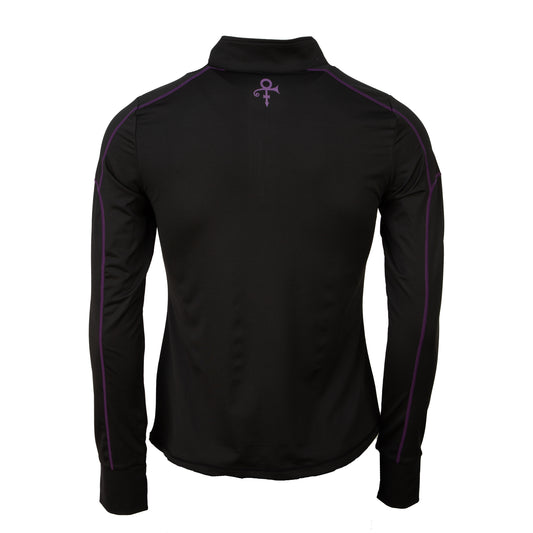 Black Women's Active Quarter Zip Long Sleeve Run Top
