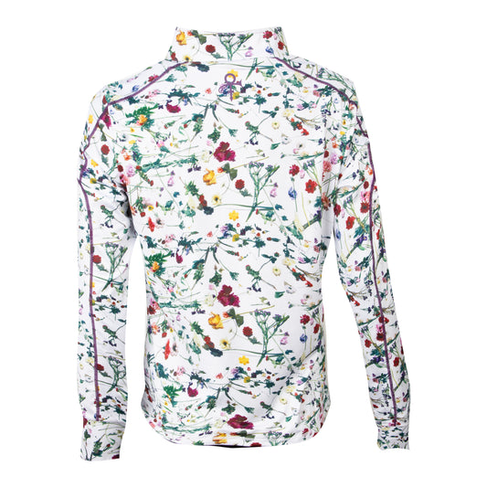 Floral Women's Active Quarter Zip Long Sleeve Run Top