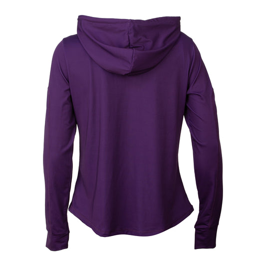 Purple Women's Active Hooded Full Zip Long Sleeve Run Top
