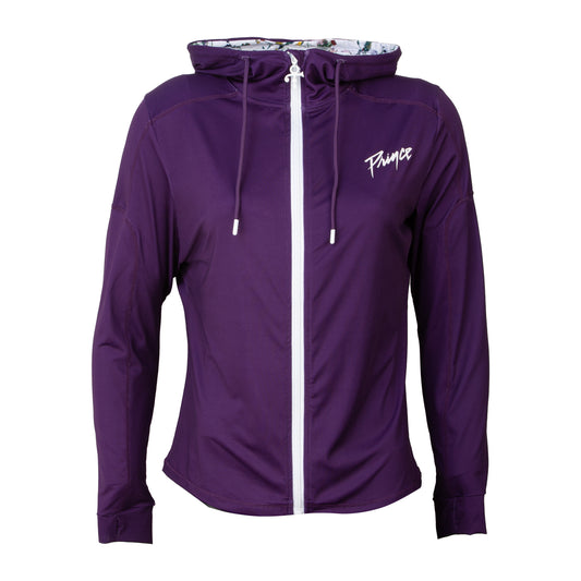 Purple Women's Active Hooded Full Zip Long Sleeve Run Top