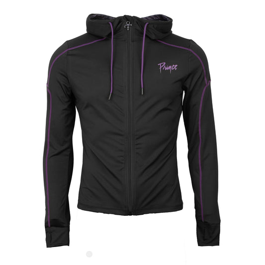 Black Women's Active Hooded Full Zip Long Sleeve Run Top