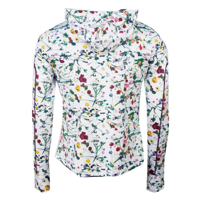 Floral Women's Active Hooded Full Zip Long Sleeve Run Top