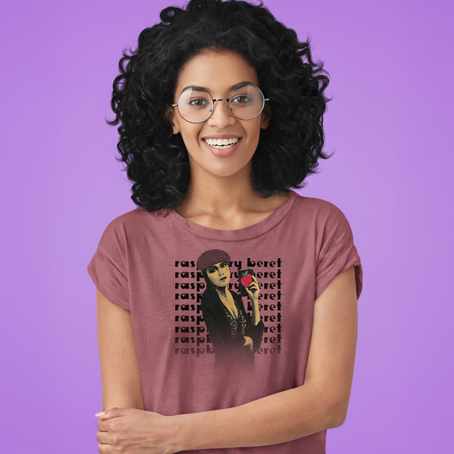 Raspberry Beret Painting Womens Dolman T-Shirt