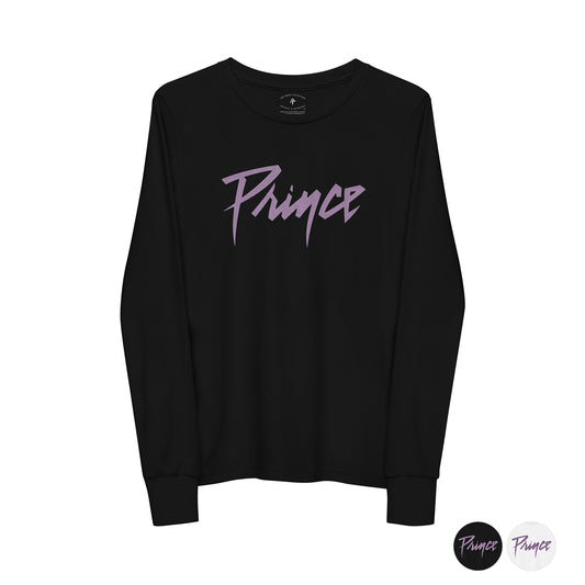 Prince Purple Paisley Logo Youth Long Sleeve T-Shirts