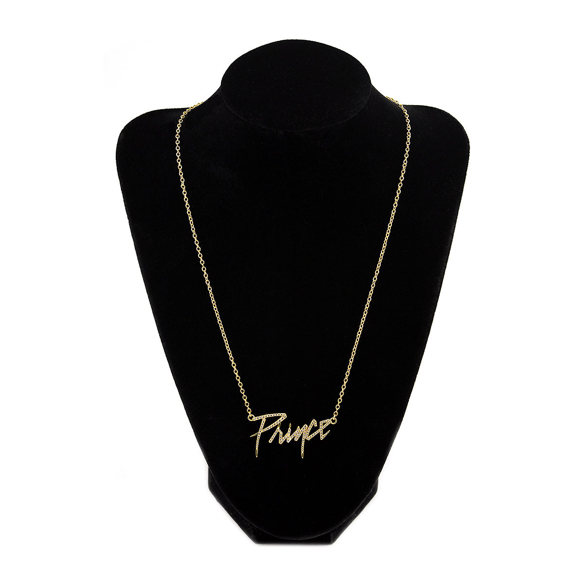 Prince Logo Necklace [Gold] with Crystal Embellishment