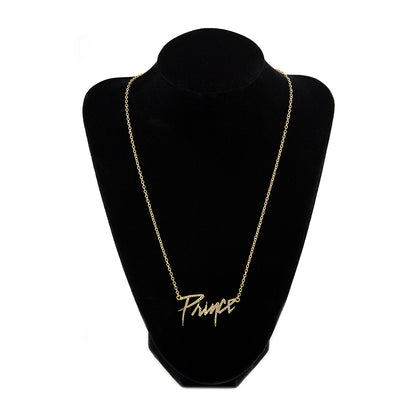 Prince Logo Necklace [Gold] with Crystal Embellishment