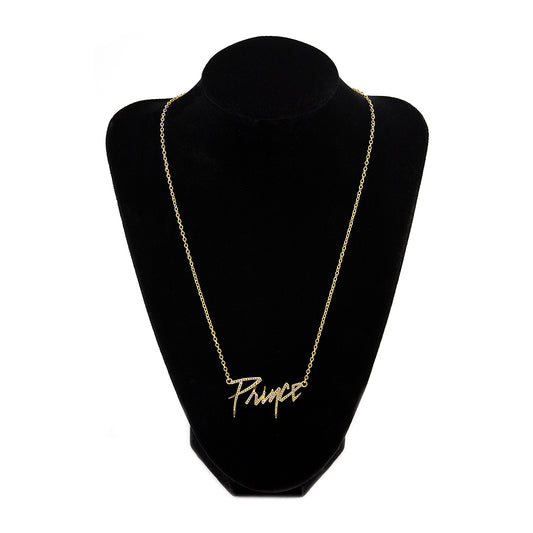 Prince Logo Necklace [Gold] with Crystal Embellishment