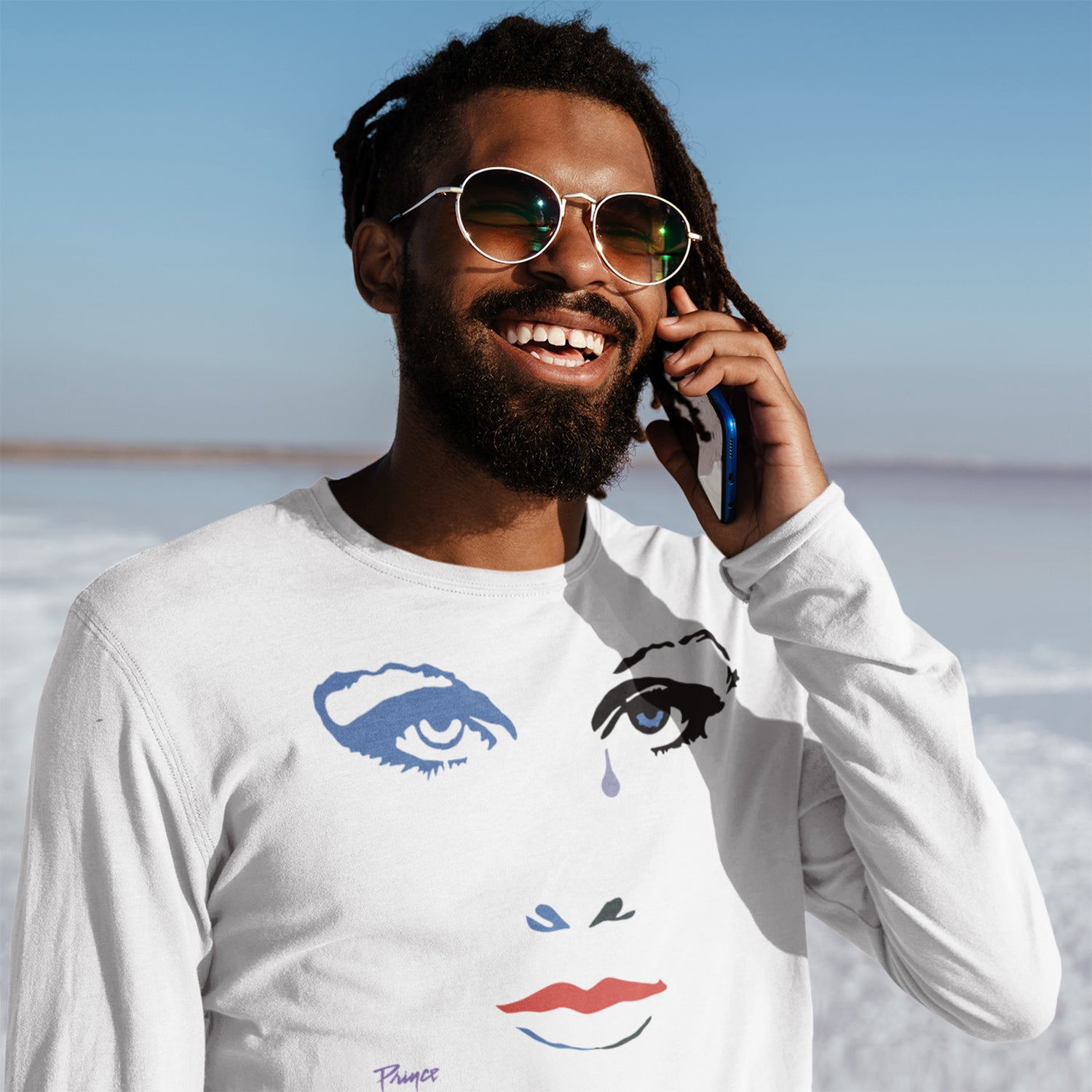 Purple Rain Face Long Sleeve T-Shirt – Prince