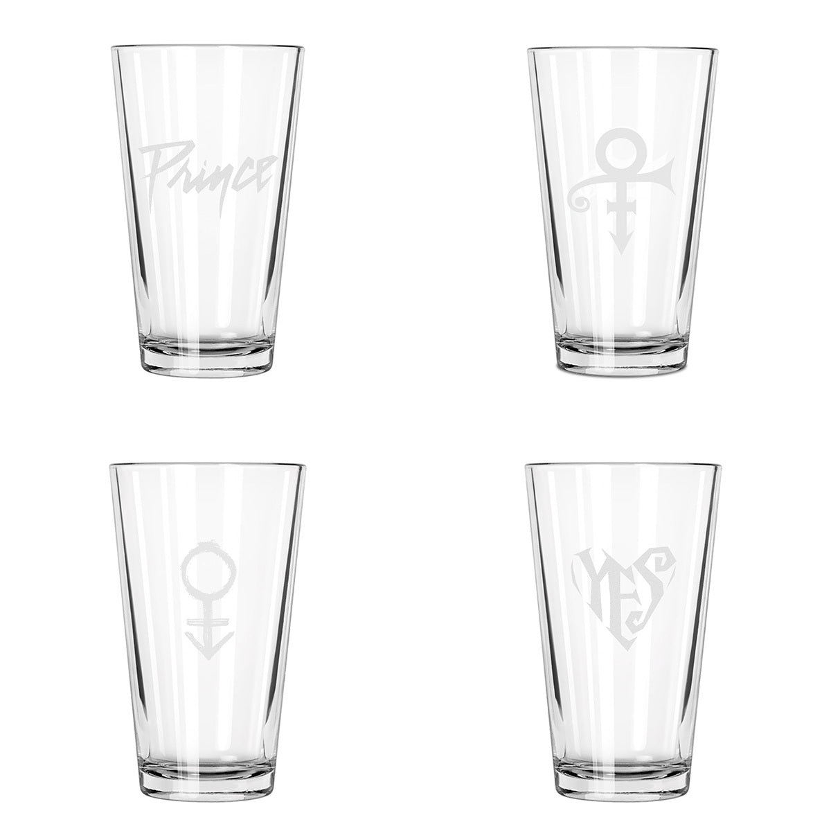 Etched Pint Glass 4-Piece Set
