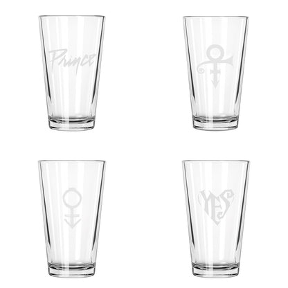 Etched Pint Glass 4-Piece Set