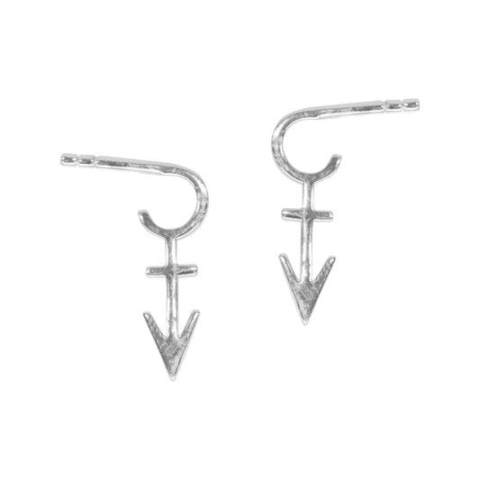 Symbol Huggie Hoop Earrings [Silver]