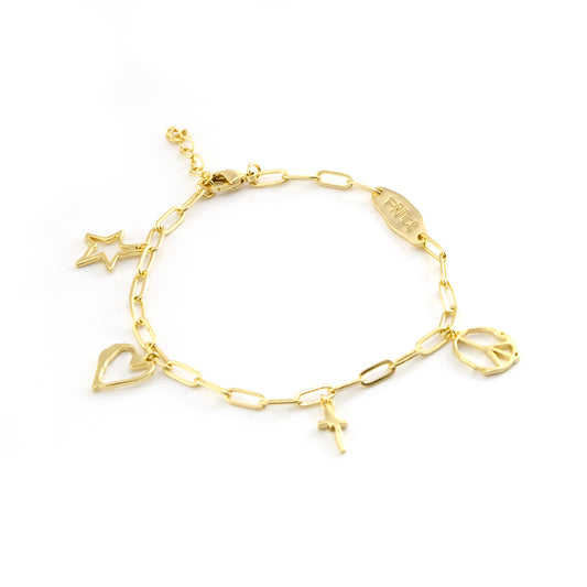 Sign O' The Times Charm Bracelet [Gold]