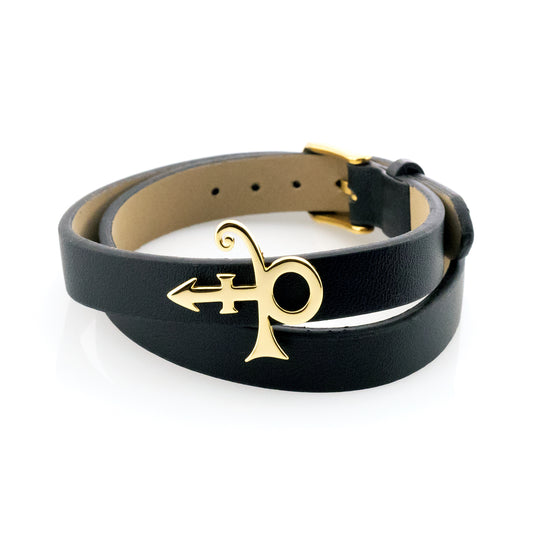 Prince Symbol Leather Bracelet [Gold]