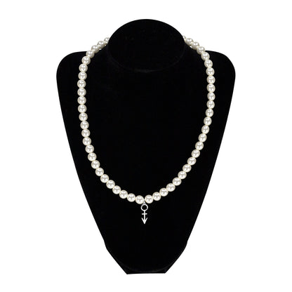 Symbol Pearl Necklace [Silver]
